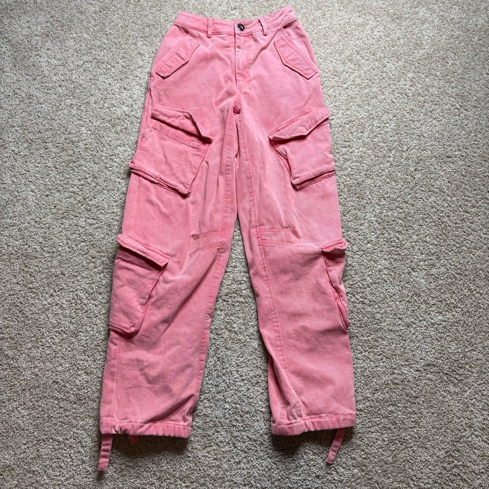Maniere De Voir Pink Cargo Jeans